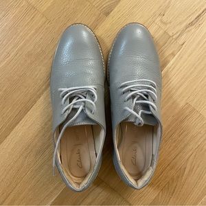 Clarks Dress Shoes Grey Leather